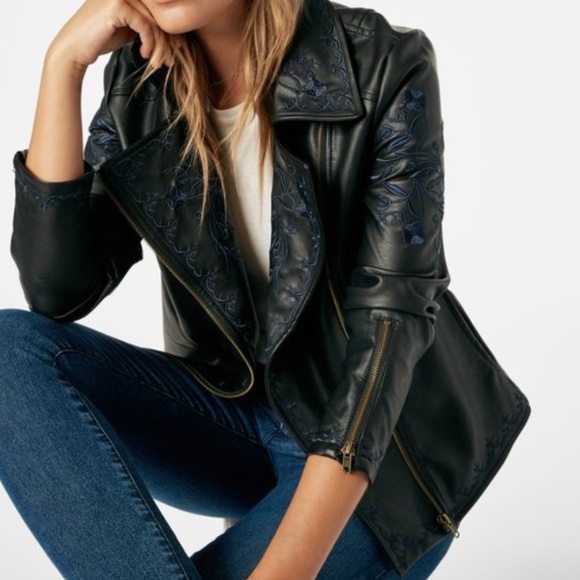 Embroidered moto jacket - Picture 6 of 6